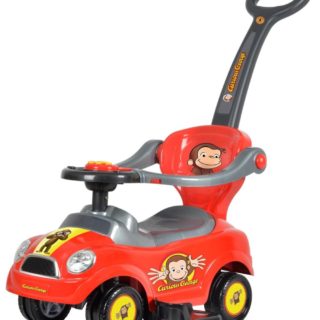 Ride On Push Car, 3 in 1 Toddler Play Car w/Parental Handle, Lights, Music, Horn